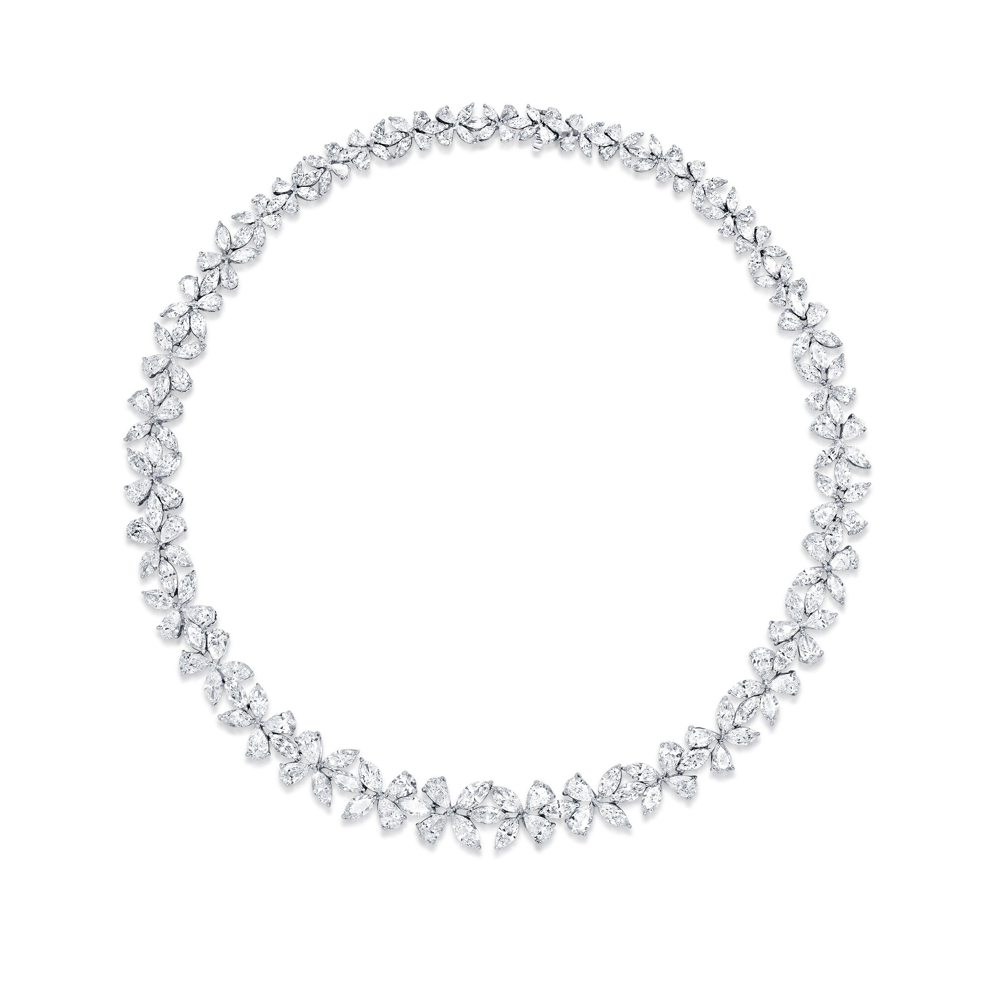 High Jewellery Signature Link White Gold and Diamond Necklace Uneek NK3730AA